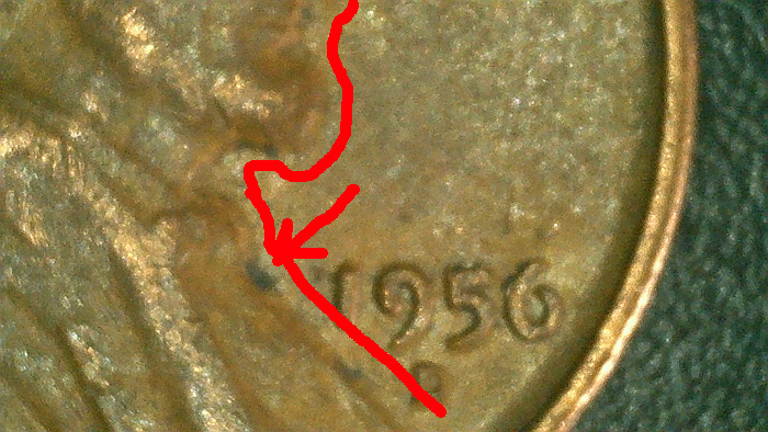 Strange-Shadow-On-1956-D-Penny